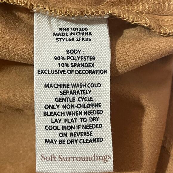 Soft Surroundings Constance Faux Suede Tank - Brown Sugar - XL - Picture 10 of 14